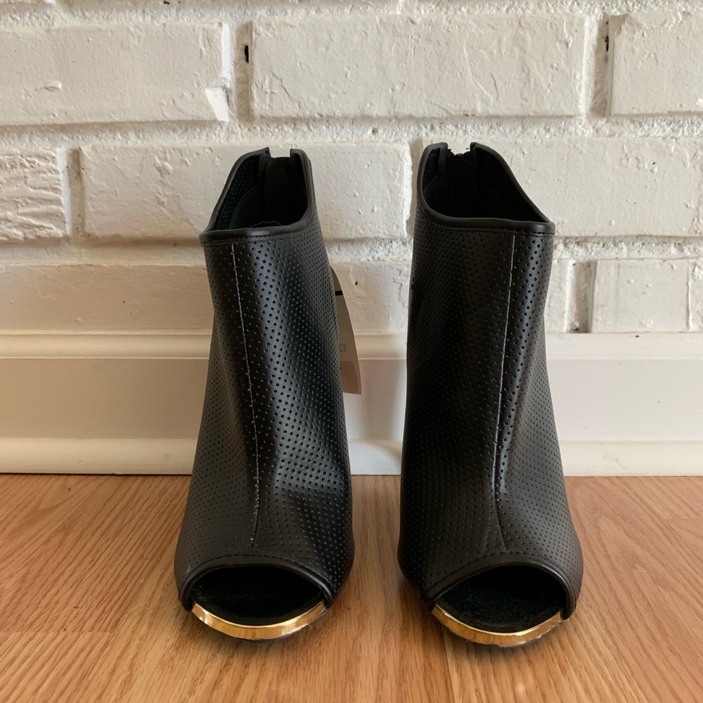 Black peep toe high heels
